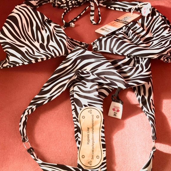 New! ๐ฆ Womens Sexy Bikini Sets Low Waisted Zebra Print 2 Piece Swimsuit Padded - Picture 11 of 11